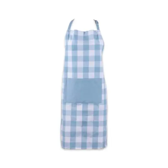 DII&reg; White & Light Blue Chef Apron {1}
