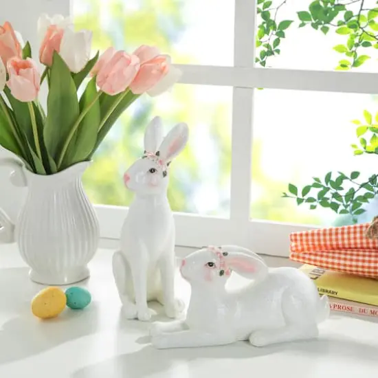 Glitzhome&reg; Easter Bunny Table D&eacute;cor Set {4}