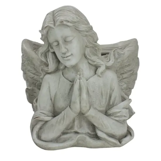 11" Gray Praying Angel Bust Outdoor Garden Statue Planter {1}