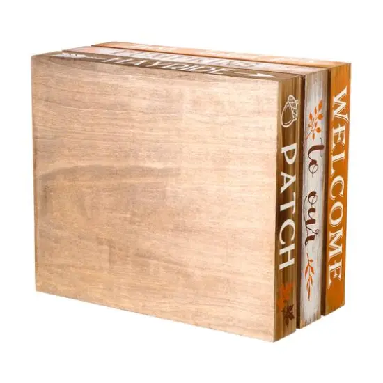 Glitzhome&reg; Wooden Pumpkin Crate Set {15}