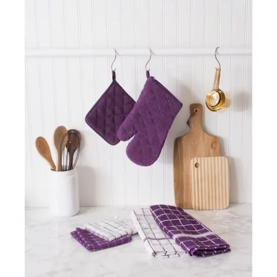 DII&reg; Terry Oven Mitts, 2ct. Eggplant {6}
