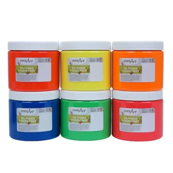 Handy Art&reg; Washable Fluorescent Finger Paint Set {1}