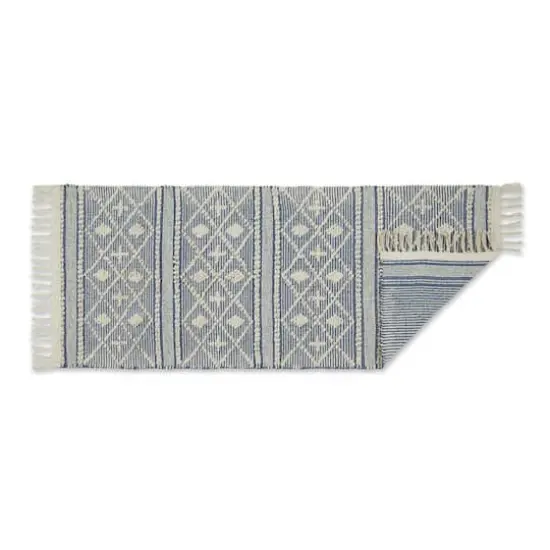 DII&reg; Diamond Textured Hand-Loomed Runner, 2ft. x 6ft. French Blue {7}