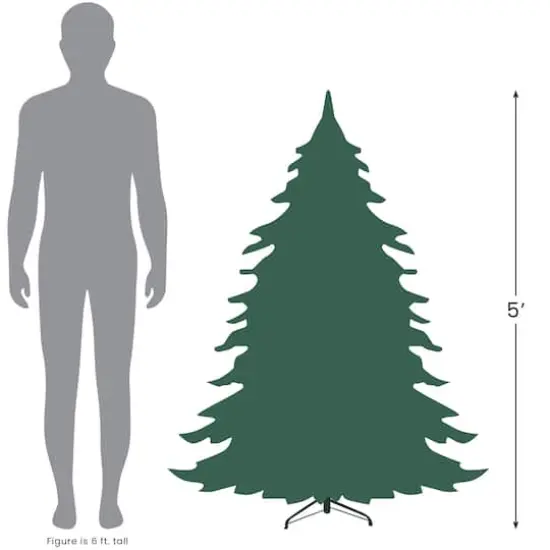 5ft. Unlit Winona Fir Artificial Wall Christmas Tree {5}