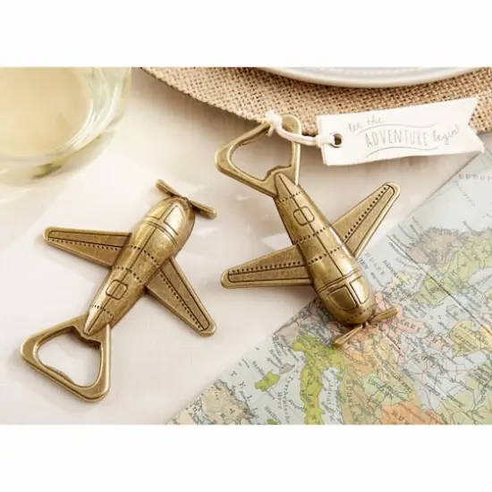 Kate Aspen&reg; "Let the Adventure Begin" Airplane Bottle Opener, 4ct. {4}