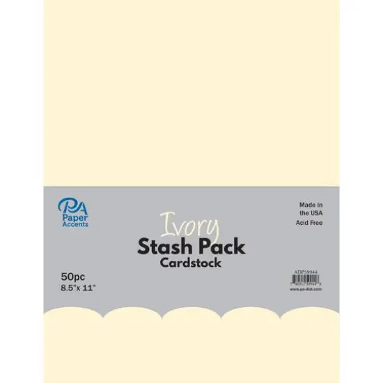 PA Paper&trade; Accents Ivory Stash Pack 8.5" x 11" Cardstock, 50 sheets {1}