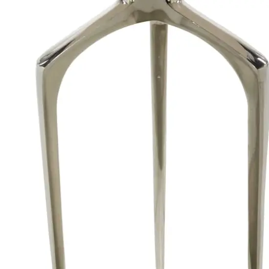 13" Contemporary Round Silver Raised Edge Accent Table {4}