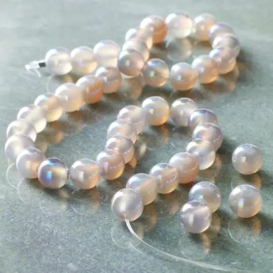 Gray Electroplated Agate Round Beads, 6mm by Bead Landing&trade; {3}