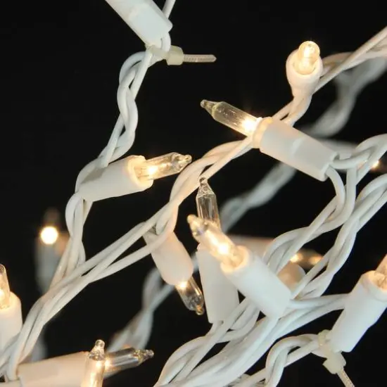 4ft. Pre-Lit White Cascade Twig Outdoor Artificial Christmas Tree, Clear Lights {3}