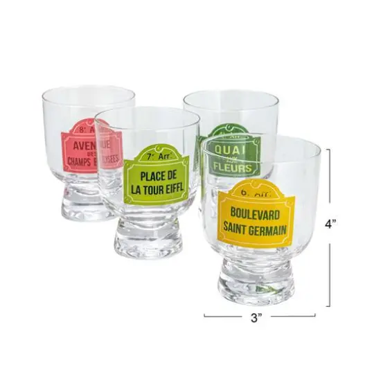 Hello Honey&reg; 10oz. Parisian Street Sign Footed Drinking Glass, 12ct. {4}