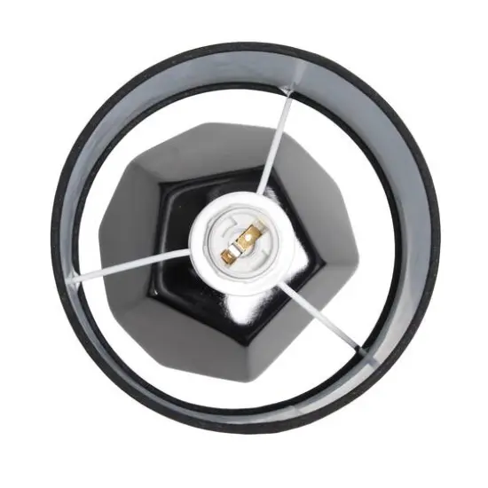 Simple Designs Round Prism Mini Table Lamp Black {8}