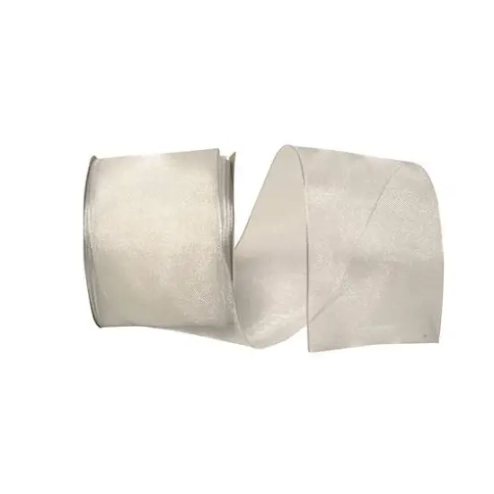 JAM Paper 2.5" x 25yd. Sheer Wired Ribbon White {1}