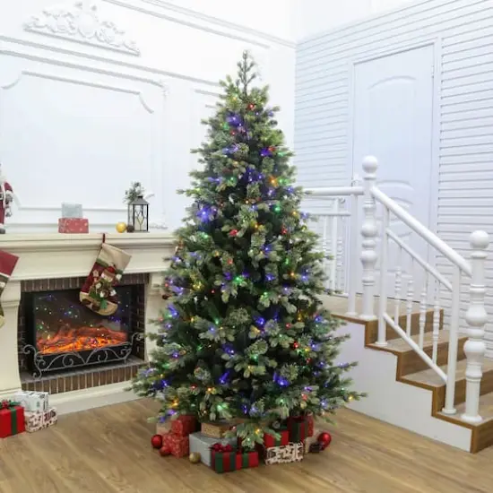 7.5ft. Pre-Lit Hunter Spruce Artificial Christmas Tree, Color Changing LED Lights by Ashland&reg; {7}