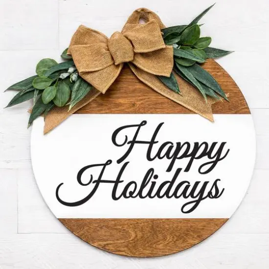 Leisure Arts&reg; Vinyl Matte Black Happy Holidays Decal {3}