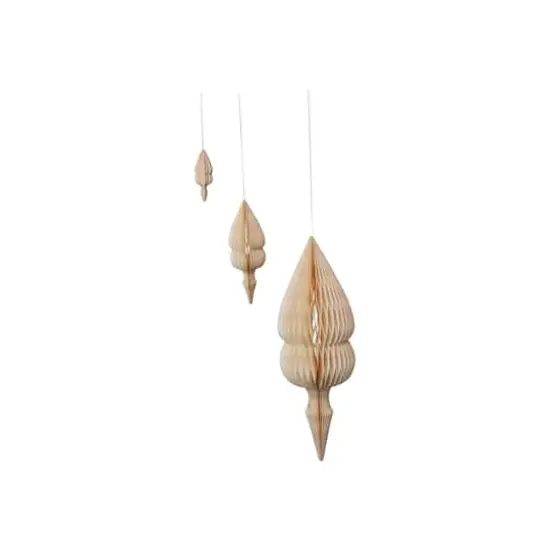 Hello Honey&reg; Cream Honeycomb Finial Paper Ornament Set {1}