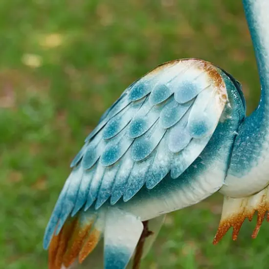 Glitzhome® Metal Standing Crane Garden Statue with Stakes Set {7}