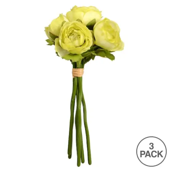 Mini Spring Green Ranunculus Artificial Bundle {4}