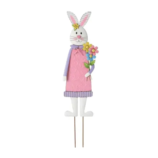 Glitzhome&reg; 36" Easter Bunny Girl Metal D&eacute;cor {1}