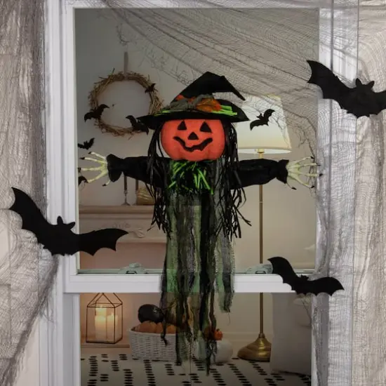 Creepy Jack-O-Lantern 3D Halloween Window Decoration {3}