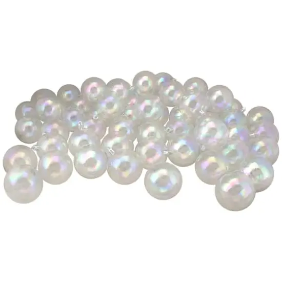 60ct. 2.5" Shiny Clear Iridescent Shatterproof Ball Ornaments {1}