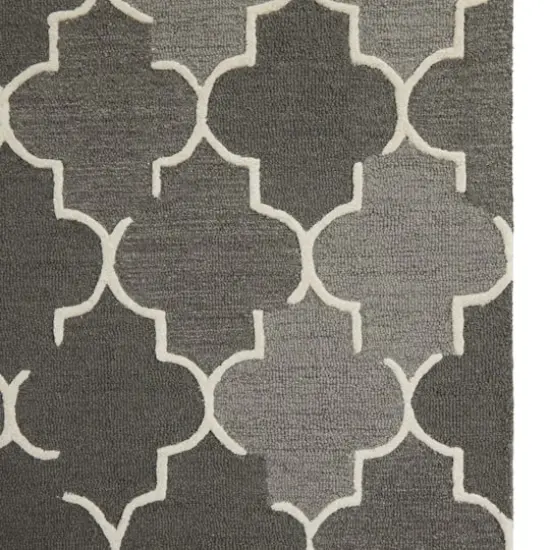 Gray Wool Modern Hand Hooked Rug, 5ft. x 8ft. {4}