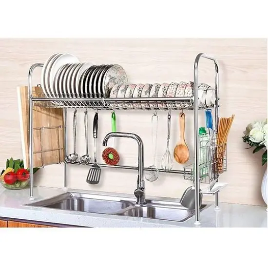 NEX&trade; Stainless Steel Single Layer Adjustable Dish Rack {7}