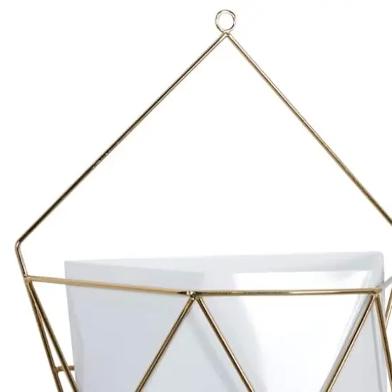 CosmoLiving by Cosmopolitan Set of 2 White Metal Contemporary Planter, 12", 15" {4}