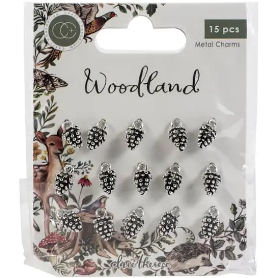 Craft Consortium Woodland Silver Pine Cone Metal Charms {1}