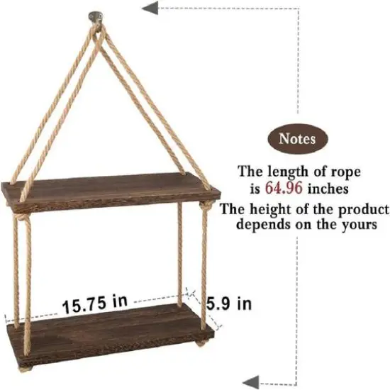 Brown Haitral Wood Floating Shelves Set {4}