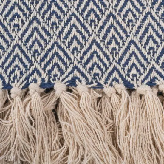 DII&reg; Nautical Blue Diamond Throw {4}