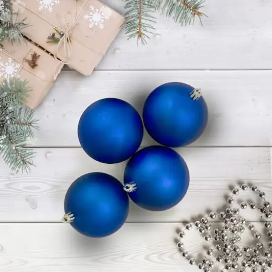 32ct Shatterproof 3.25" Matte Ball Ornaments, Blue {4}