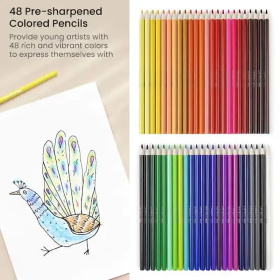 Arteza&reg; Kids Colored Pencils, triangular, Set of 48 pcs {8}