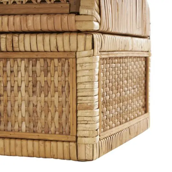Brown Rattan Handmade Woven Storage Box with Curved Tops & Wrapped Edges, 2ct. {7}