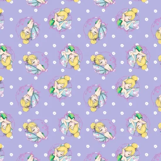 Disney&reg; Tink Fashion Lavender Tinkerbell Toss Cotton Fabric {1}