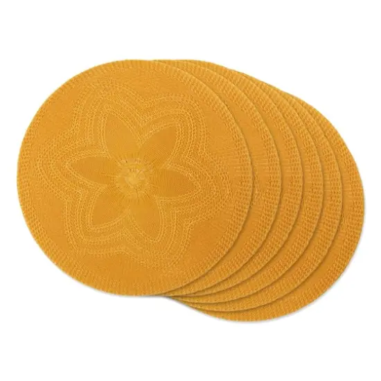 DII&reg; Woven Round Placemats, 6ct. Honey Gold {1}