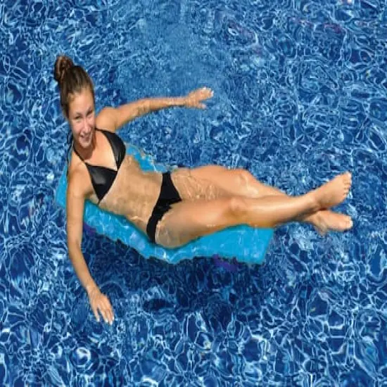 47" Blue Foldable Flip & Float Swimming Pool Lounger Raft {5}