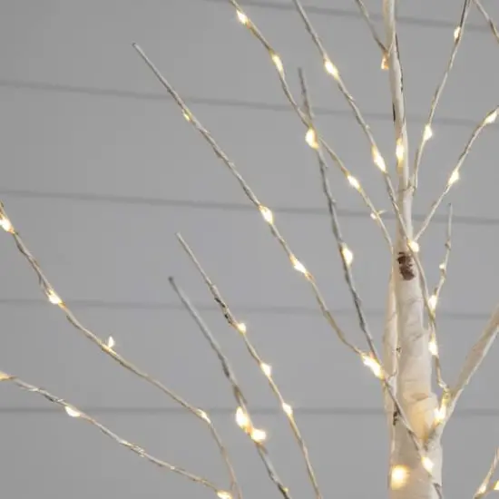 3ft. Pre-Lit White Birch Artificial Christmas Tree, Warm White LED Lights {5}