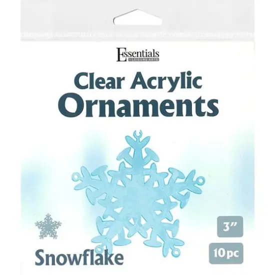 Essentials by Leisure Arts 3" Snowflake Clear Acrylic Ornaments, 10ct. {1}