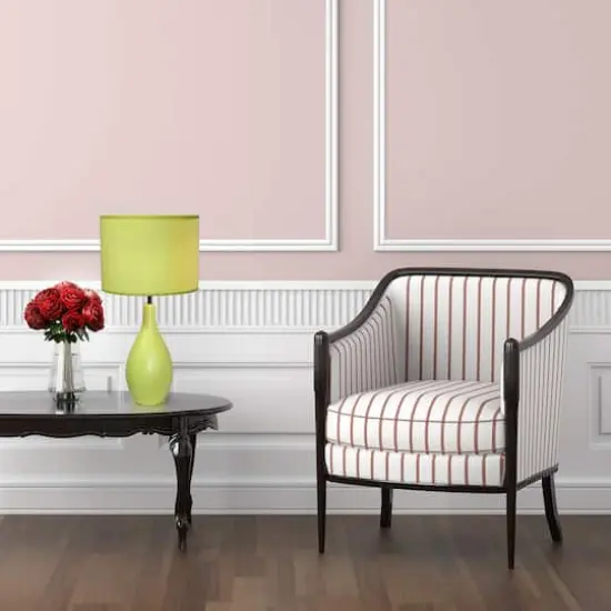 Simple Designs Oval Bowling Pin Base Ceramic Table Lamp Green {4}