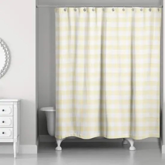 Yellow Buffalo Check 71" x 74" Shower Curtain {3}