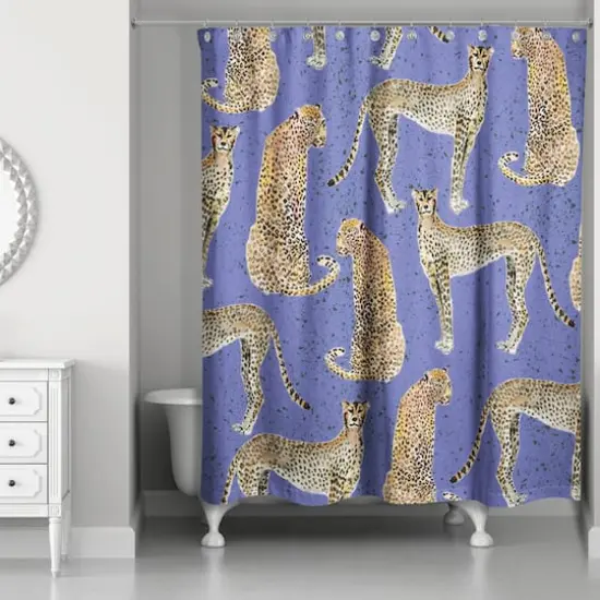 Cheetah Shower Curtain Blue {1}