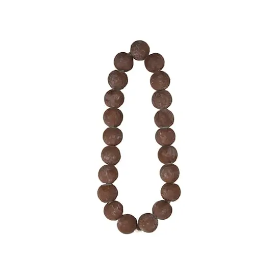 Hello Honey&reg; 11.75" Distressed Brown Cement Bead Garland {1}