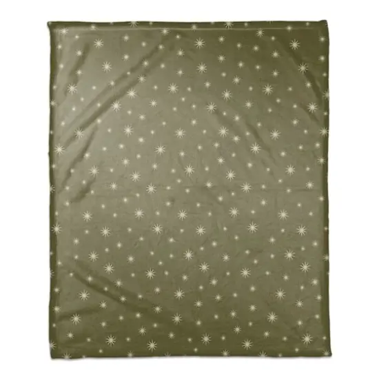 Green Twinkle Coral Fleece Blanket {1}