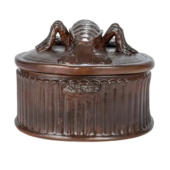 Hello Honey&reg; 12.25" Matte Brown Stoneware Baker with Lobster Design {6}