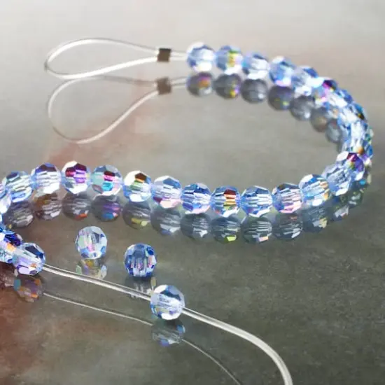 Preciosa Glass Crystal Round Beads, 4mm by Bead Landing&trade; Light Sapphire AB {3}