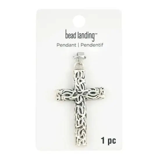 Antique Silver Filigree Cross Pendant by Bead Landing&trade; {4}