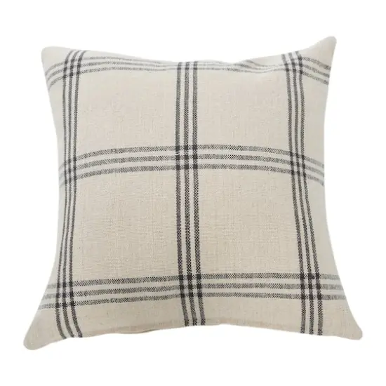 Hello Honey&reg; 20'' Square Gray Plaid Cotton Pillow Cover {1}