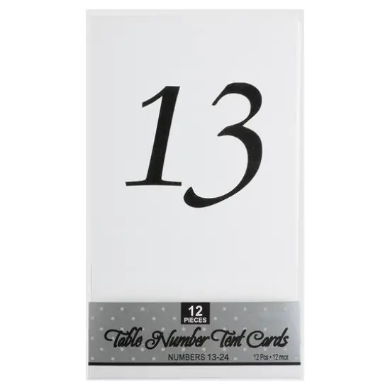 JAM Paper White Table Number Tent Cards, 13-24 {1}
