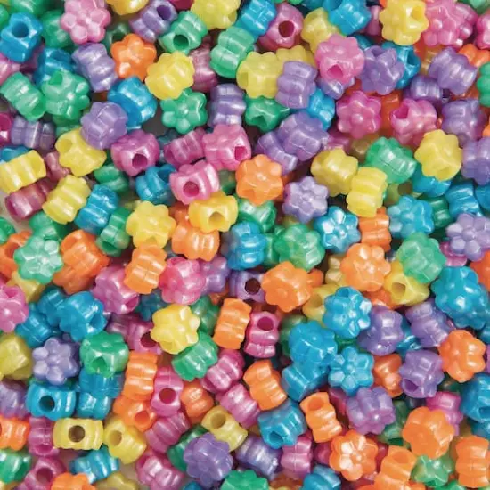 Color Splash!&reg; Plastic Flower Pony Beads, 9mm {1}