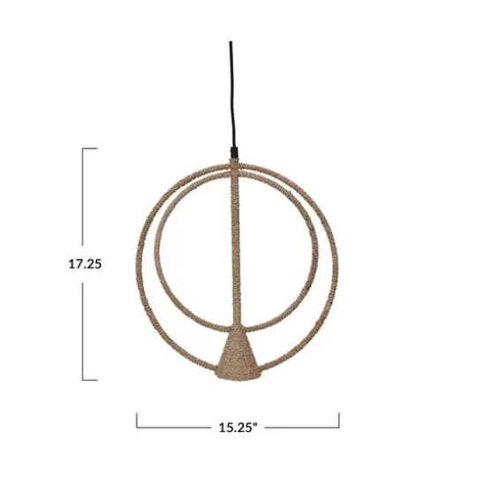 Hello Honey&reg; 17" Abaca Metal Rope Pendant Light {3}